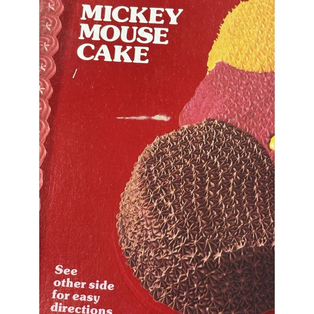 Vintage Mickey Mouse Cake Pan Wilton Box Disney Baking Bakeware Instructions 70s